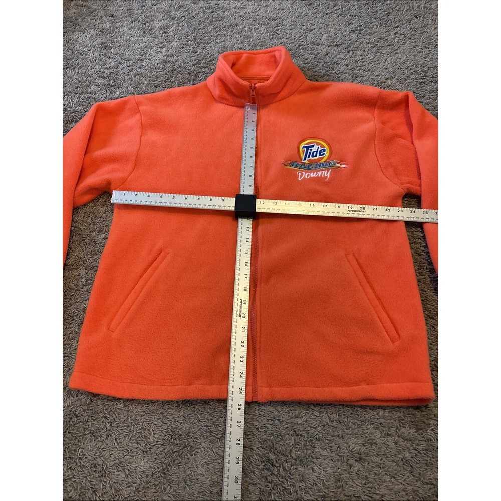 Vintage 90s Tide Downy Racing Men's Size Large L Orange Fleece Zip Up - Picture 4 of 5